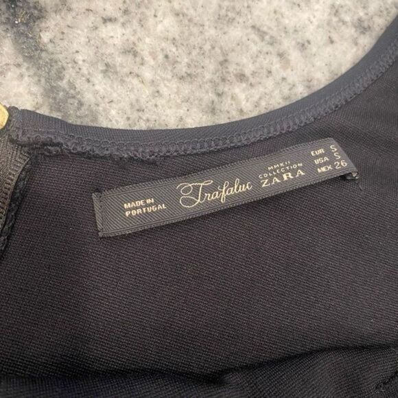 Zara Trafaluc Collection Small Black Peplum Cocktail Dress S - Picture 6 of 11